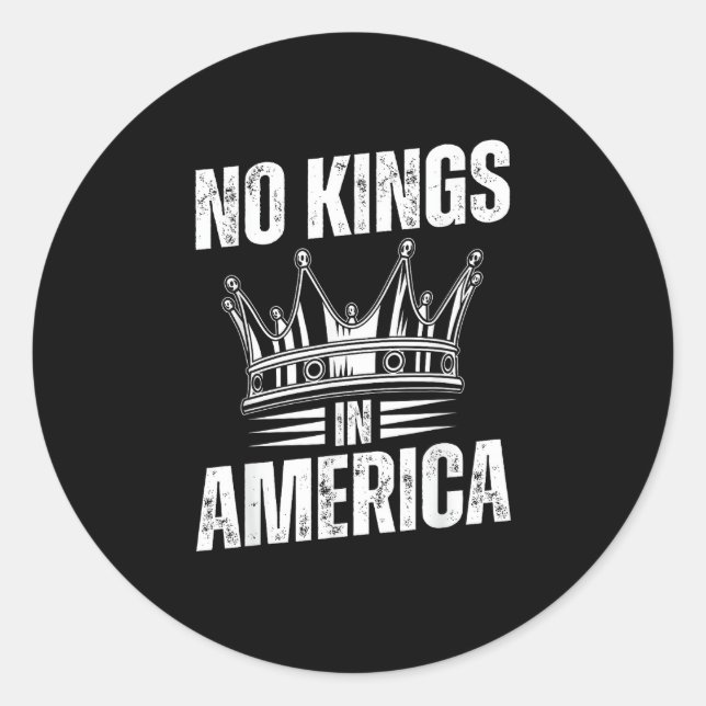 No Kings In America United States Independence Vin Classic Round Sticker (Front)
