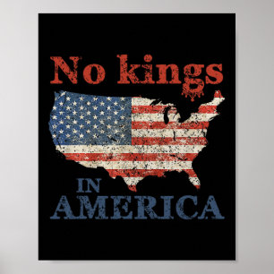 No Kings In America Us Flag Vintage 1 Poster