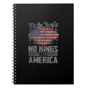 No Kings In America US Flag Vintage Artistic Graph Notebook