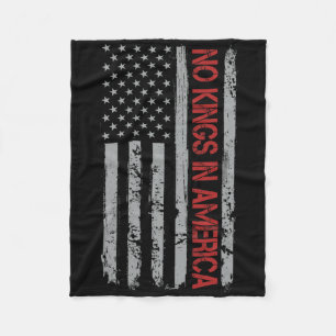 No Kings In America Us Flag Vintage Fleece Blanket