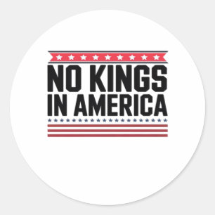 No Kings In America USA Bold Design Classic Round Sticker