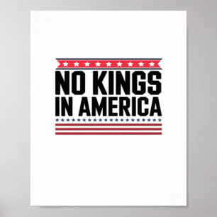 No Kings In America USA Bold Design Poster