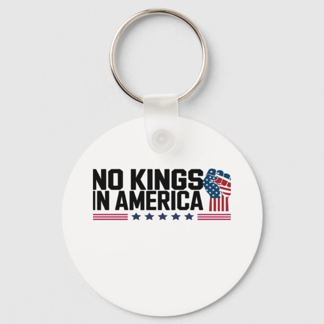 No Kings In America USA Creative Casual Key Ring (Front)