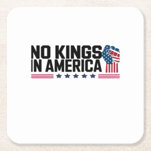 No Kings In America USA Creative Casual Square Paper Coaster