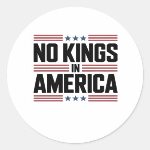 No Kings In America USA Creative Style Classic Round Sticker