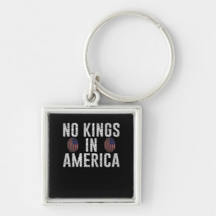 No Kings In America USA Flag Fingerprint Creative  Key Ring