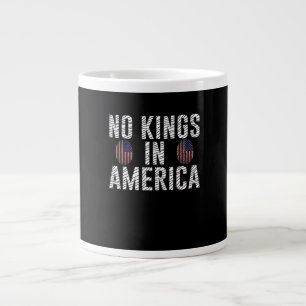 No Kings In America USA Flag Fingerprint Creative  Large Coffee Mug