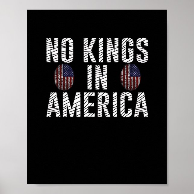 No Kings In America USA Flag Fingerprint Creative  Poster (Front)