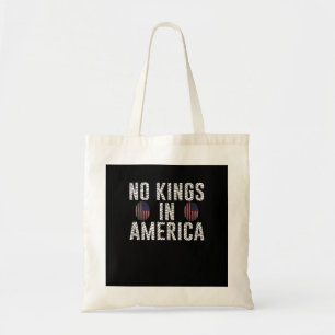 No Kings In America USA Flag Fingerprint Creative Tote Bag