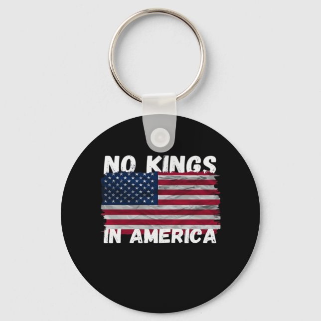 No Kings In America USA Flag Freedom Classic Key Ring (Front)