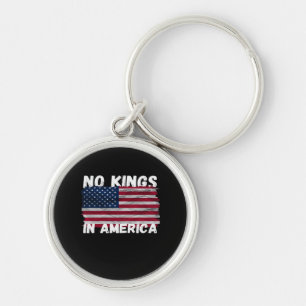 No Kings In America USA Flag Freedom Classic Key Ring