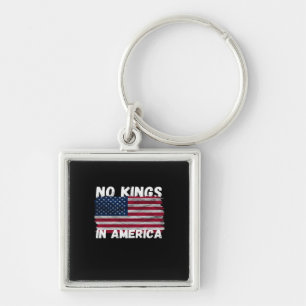 No Kings In America USA Flag Freedom Classic Key Ring
