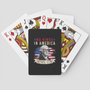 No Kings In America USA Flag Retro Cool Style Playing Cards