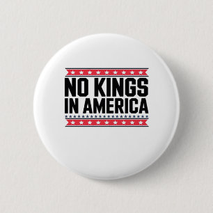 No Kings In America USA Minimal Clean 6 Cm Round Badge