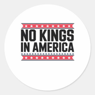 No Kings In America USA Minimal Clean Classic Round Sticker