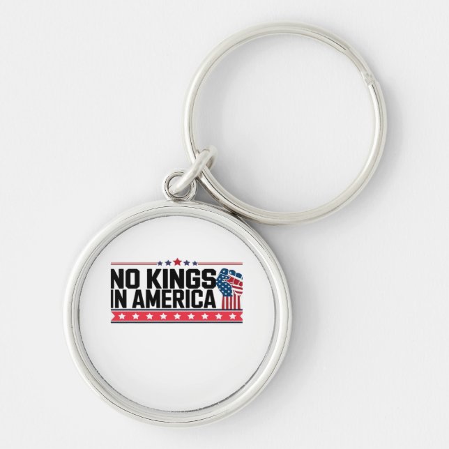 No Kings In America USA Minimal Clean Key Ring (Front)