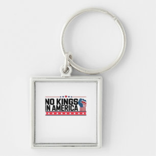 No Kings In America USA Minimal Clean Key Ring