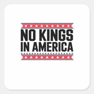 No Kings In America USA Minimal Clean Square Sticker