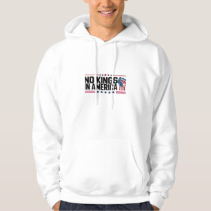No Kings In America USA Patriotic Style Hoodie
