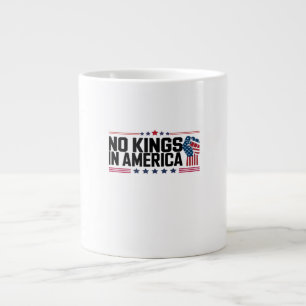 No Kings In America USA Patriotic Style Large Coffee Mug