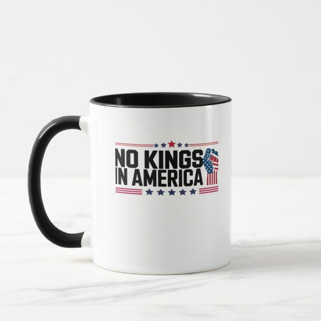 No Kings In America USA Patriotic Style Mug (Left)