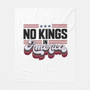 No Kings In America USA Retro Classic Fleece Blanket