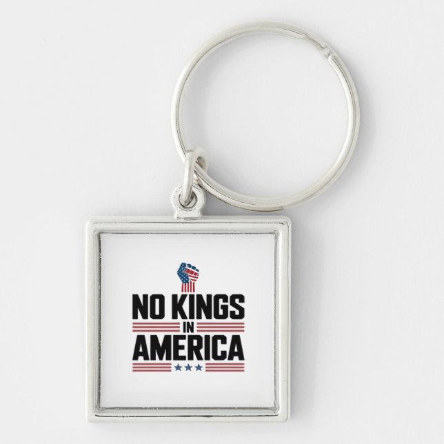 No Kings In America USA Retro Classic Key Ring (Front)