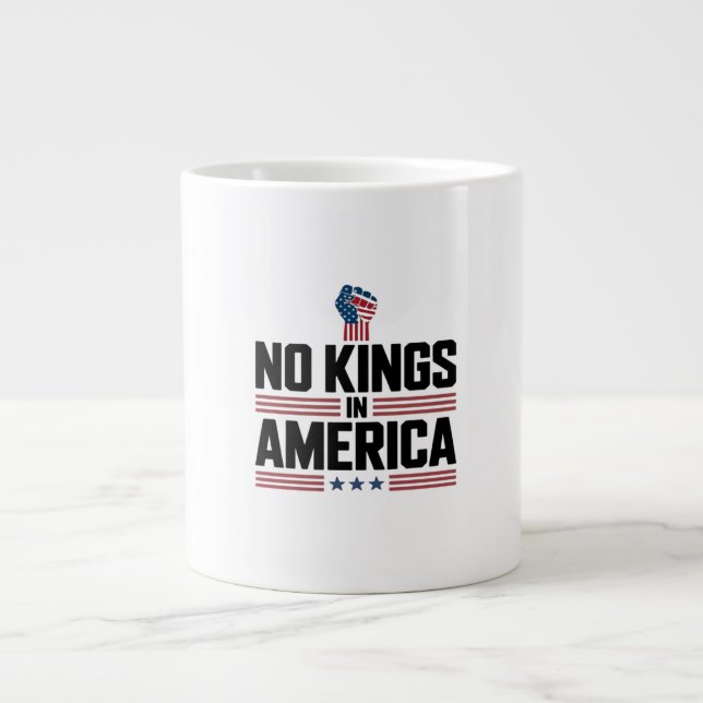 No Kings In America USA Retro Classic Large Coffee Mug (Front)