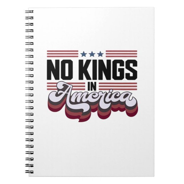 No Kings In America USA Retro Classic Notebook (Front)