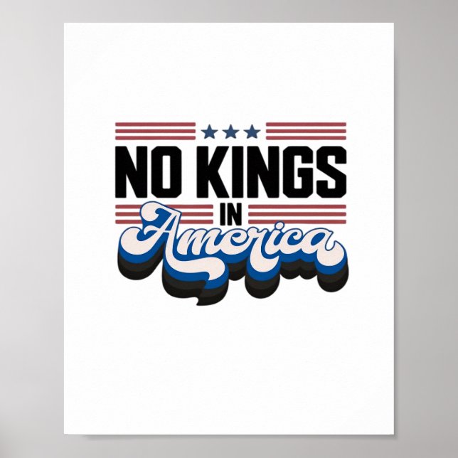 No Kings In America USA Retro Classic Poster (Front)