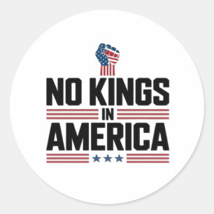 No Kings In America USA Retro Classic Round Sticker