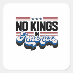 No Kings In America USA Retro Classic Square Sticker