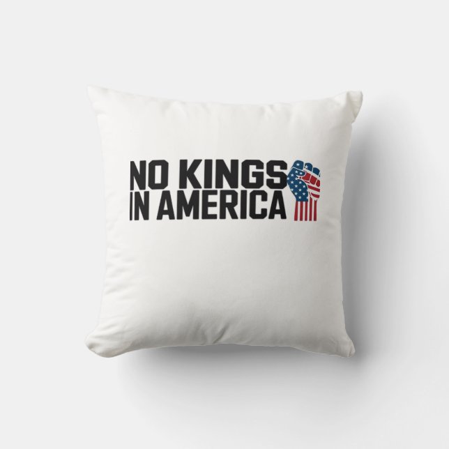 No Kings In America USA Vintage Graphic Cushion (Front)