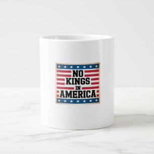 No Kings In America USA Vintage Graphic Large Coffee Mug