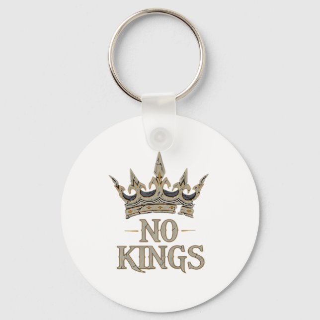 No Kings In America Vintage Graphic Key Ring (Front)