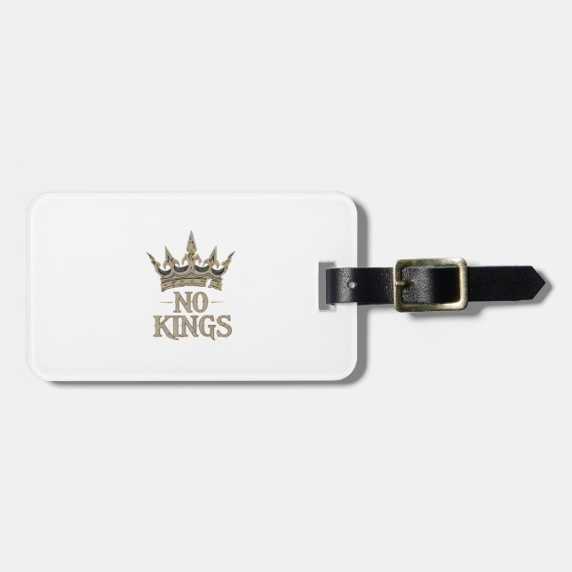 No Kings In America Vintage Graphic Luggage Tag (Front Horizontal)