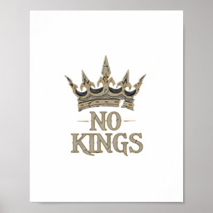 No Kings In America Vintage Graphic Poster