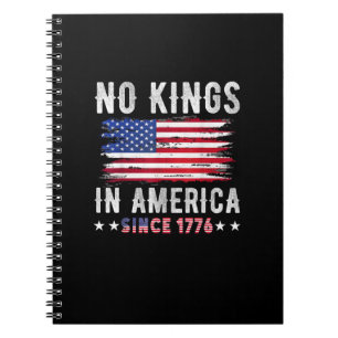 No Kings In America Vintage Patriotic Independence Notebook