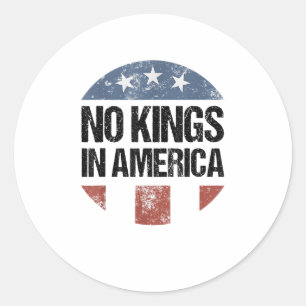 No Kings In America Vintage Patriotic No Kings Cre Classic Round Sticker