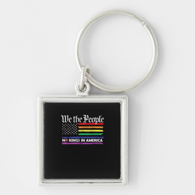 No Kings In America We The People Creative Design Key Ring (Front)