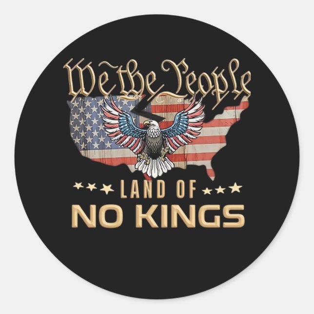 No Kings In America We The People Creative Style Classic Round Sticker (Front)