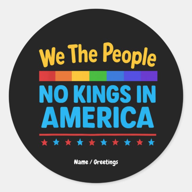 No Kings In America We The People Equality Freedom Classic Round Sticker (Front)