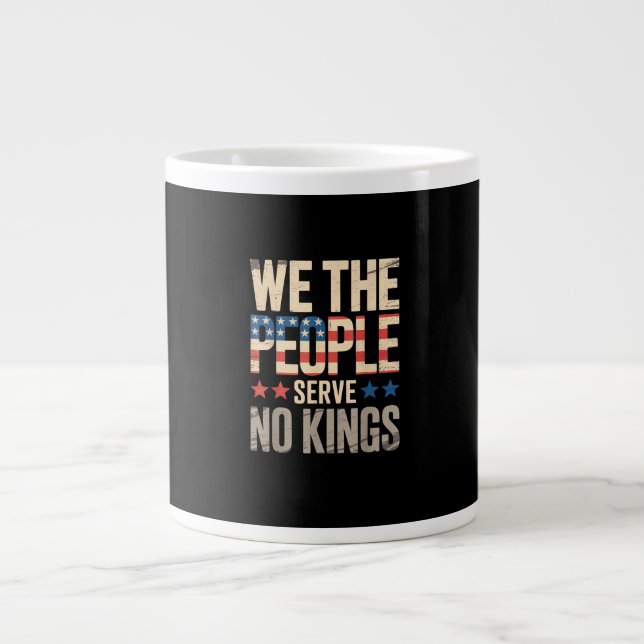 No Kings In America We The People Large Coffee Mug (Front)