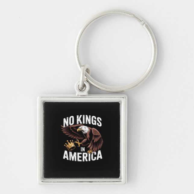 No Kings In America We The People Patriotic Style Key Ring (Front)