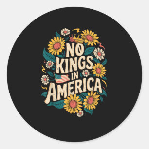 No Kings In America We The People Political Classic Round Sticker