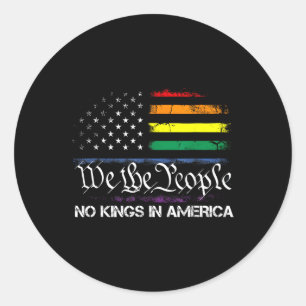 No Kings In America We The People Political Flag M Classic Round Sticker