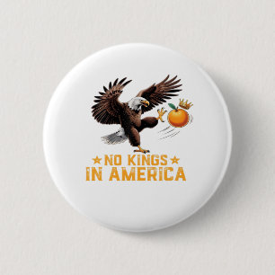 No Kings In America We The People Political Retro  6 Cm Round Badge