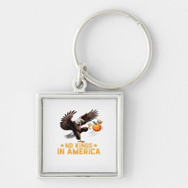 No Kings In America We The People Political Retro  Key Ring (Front)