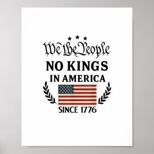 No Kings In America We The People Political Retro  Poster