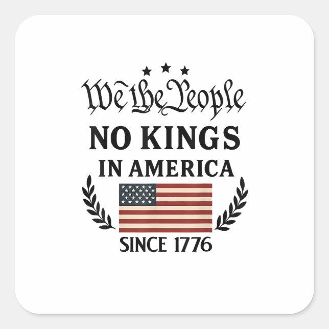 No Kings In America We The People Political Retro  Square Sticker (Front)